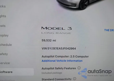 2018 Tesla Model 3 Long Range/Mid Range из США, поврежденный, VIN 5YJ3E1EA5JF042964